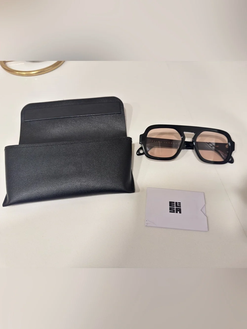 Elisa Johnson Jane Gloss Black Sunglasses